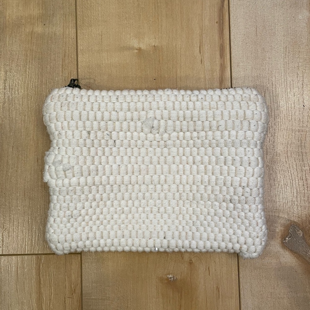 White Woven Clutch